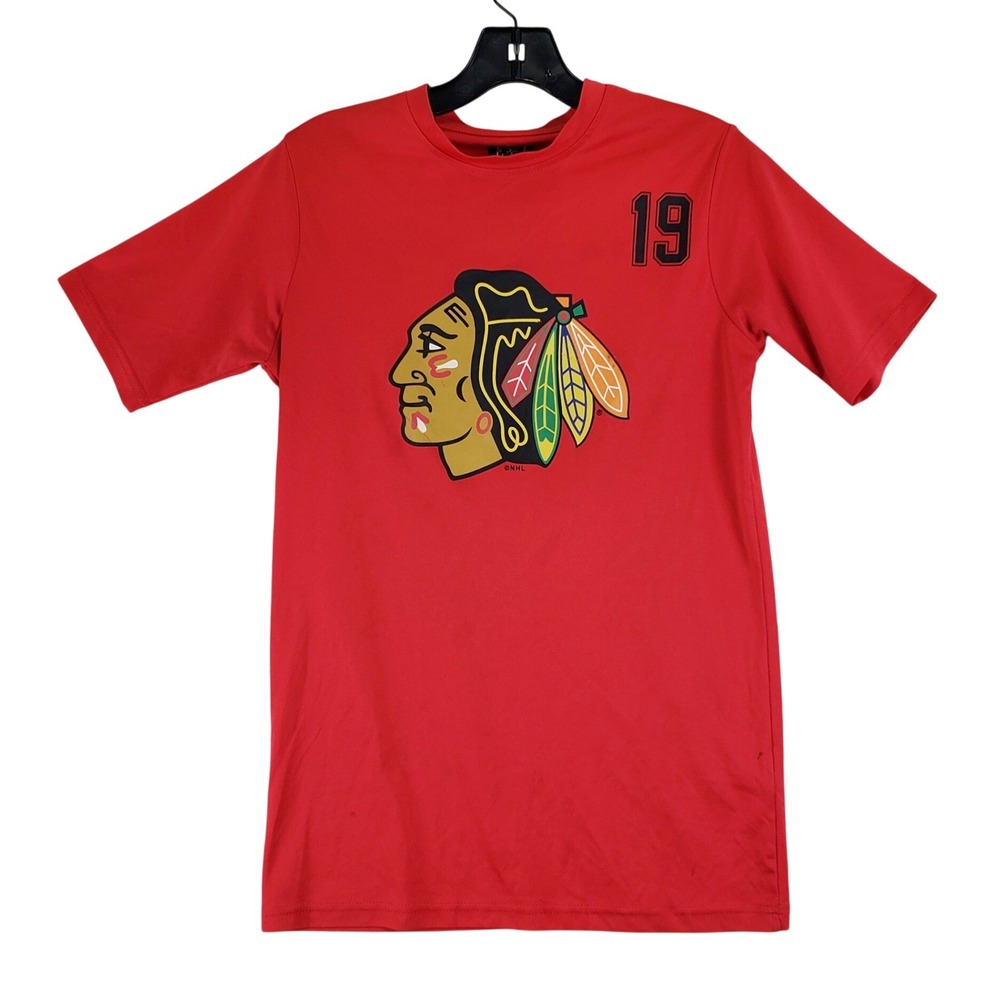 Chicago Blackhawks Pro Edge Jonathan Toews 19 T-Shirt Mens S Red NHL Hockey Fans